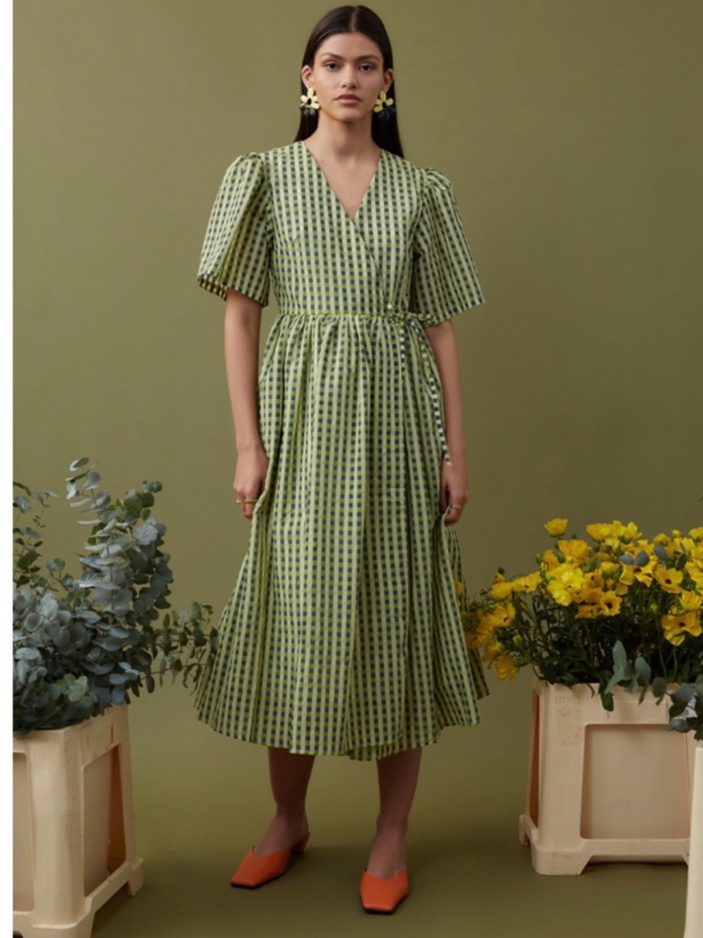 GHOSPELL Seed Stock Wrap Dress Sz Small